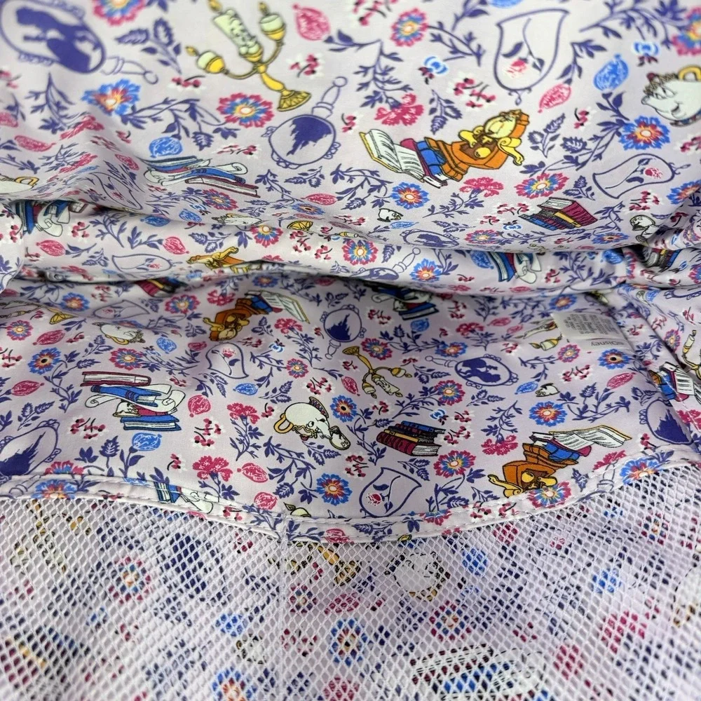 Vera Bradley Belle Floral Campus Backpack Beauty & Beast Disney Full Size Purple